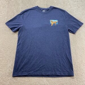 IZOD Saltwater Shirt Mens Medium Blue Campfire Master Golden Retriever